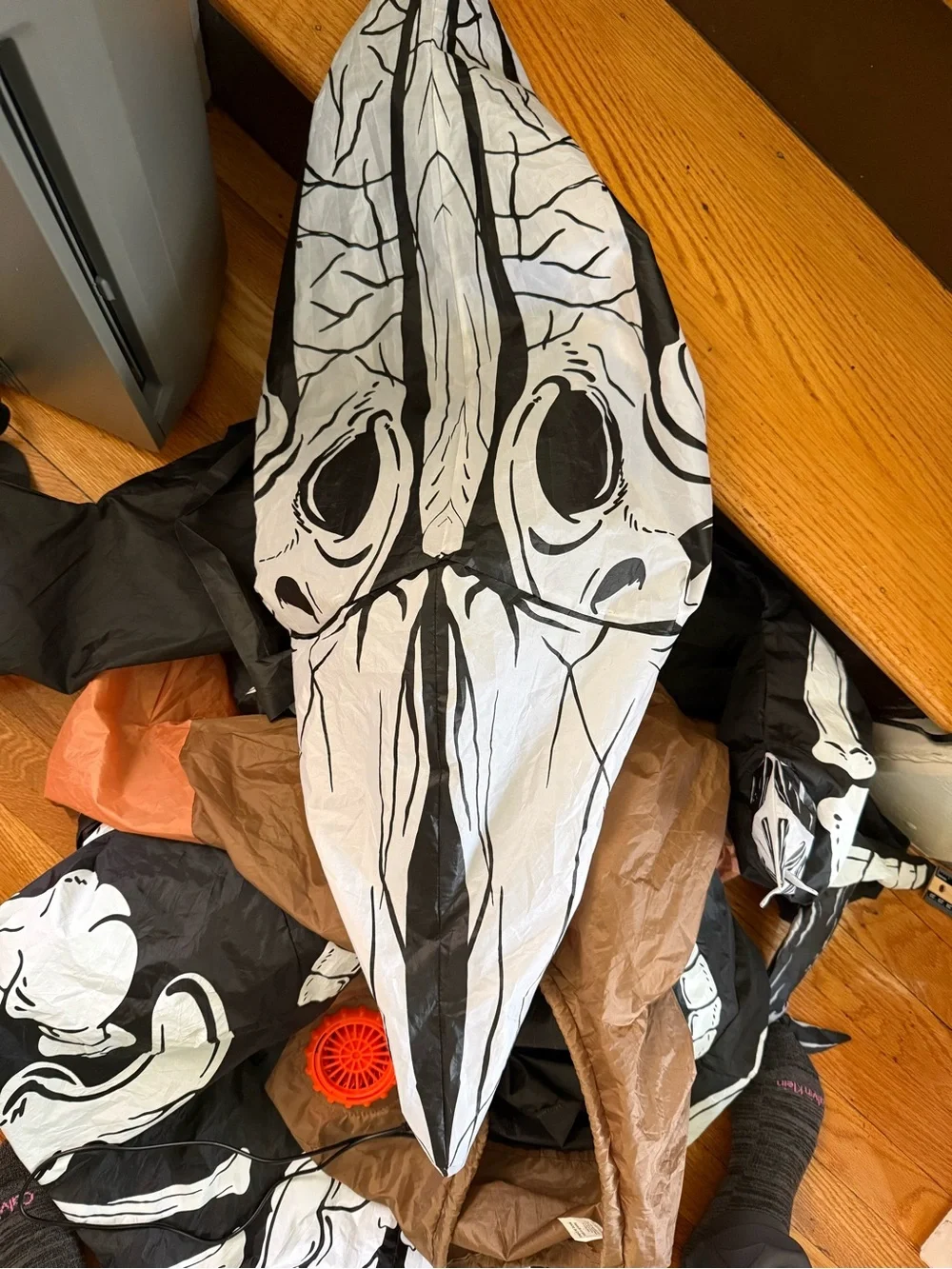 Kids Inflatable Black Skeleton Pterodactyl Costume